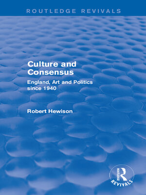 cover image of Culture and Consensus (Routledge Revivals)